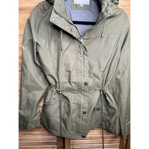 Women's/Girls Snobbish Collection, Green Hooded Jacket Windbreaker Sz L Rain Cap